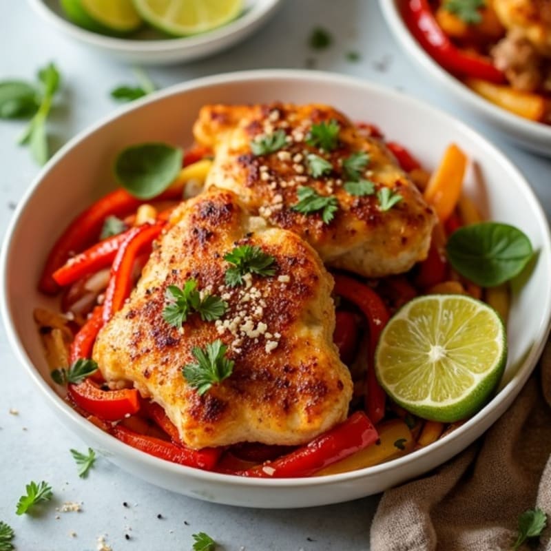 Sheet Pan Zesty Chicken and Crispy Bell Pepper Fajitas