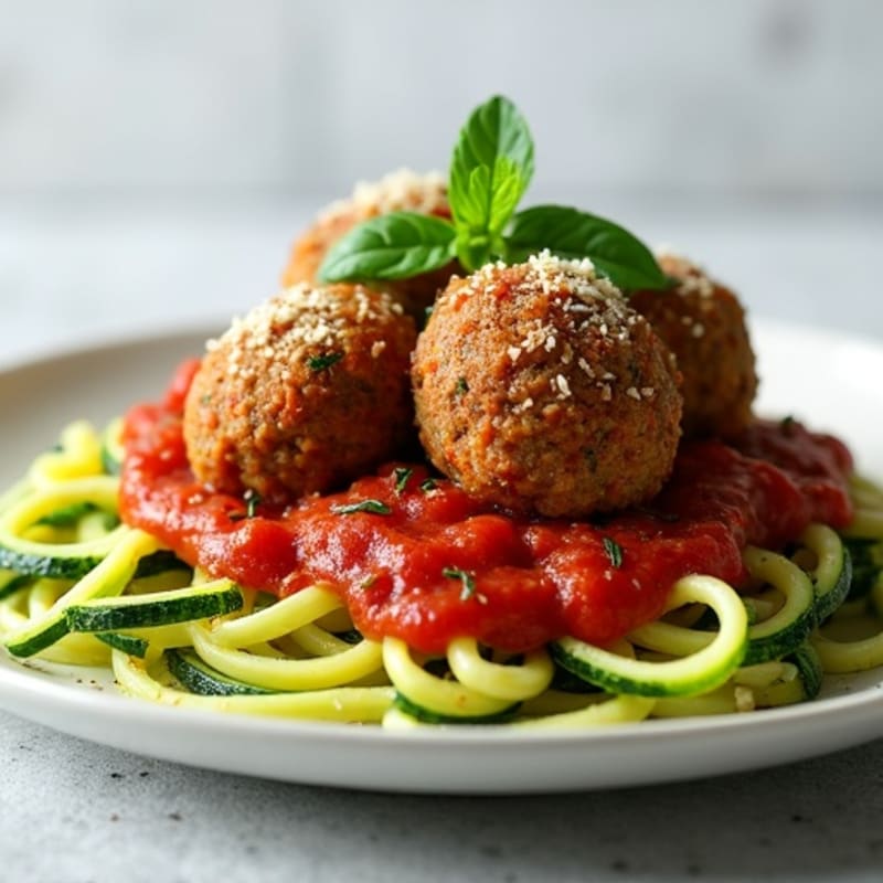 Hearty Lentil Meatballs with Zucchini Noodles