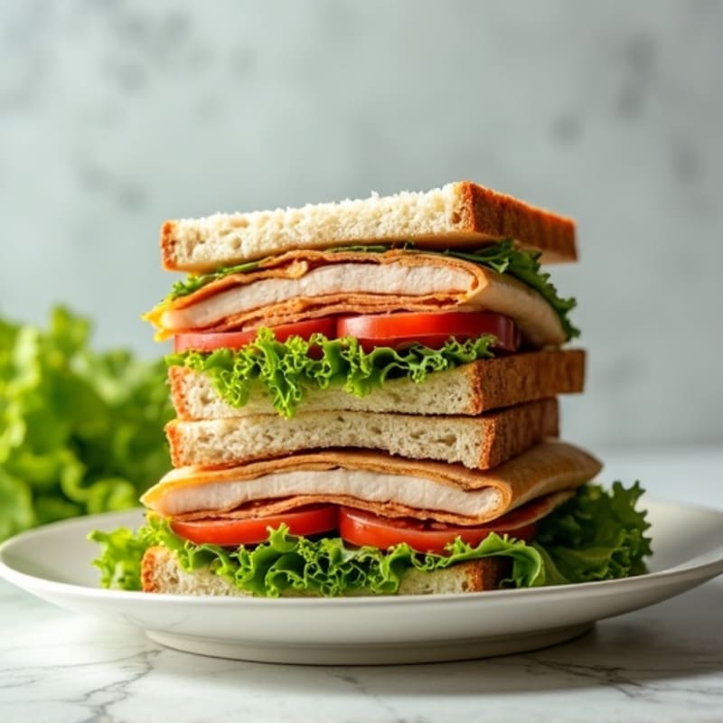 Stacked Turkey Club with Fresh Herb Mayo