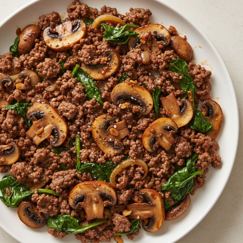 Savory Ground Beef and Mushroom Skillet