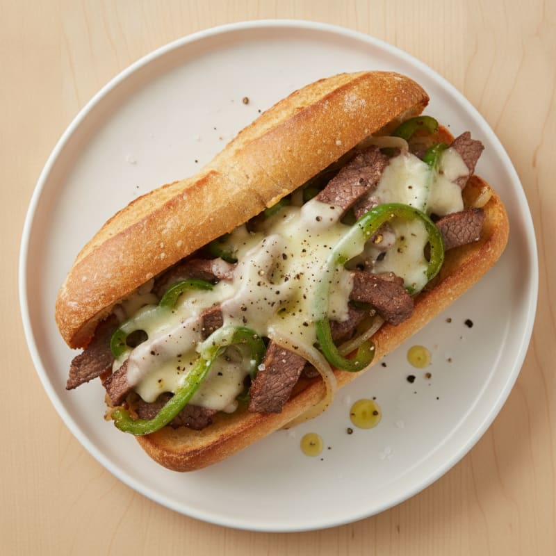Classic Philly Cheesesteak Sandwich