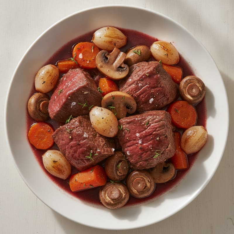 Classic Beef Bourguignon with Pearl Onions