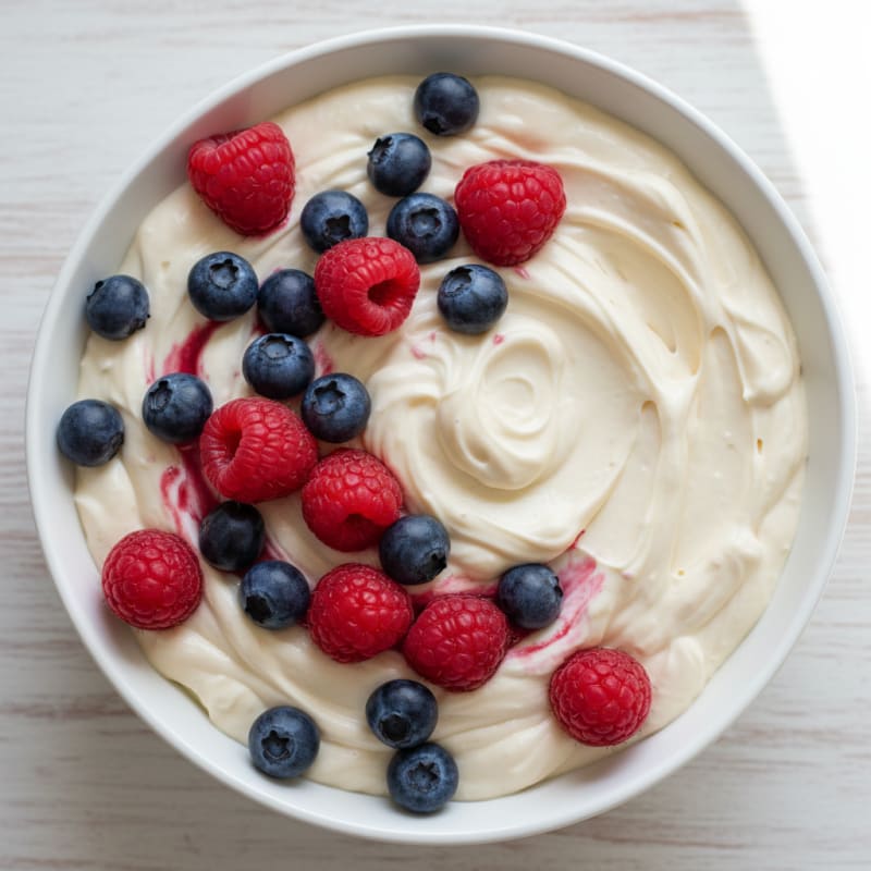 Silky Greek Yogurt Protein Pudding with Mixed Berries