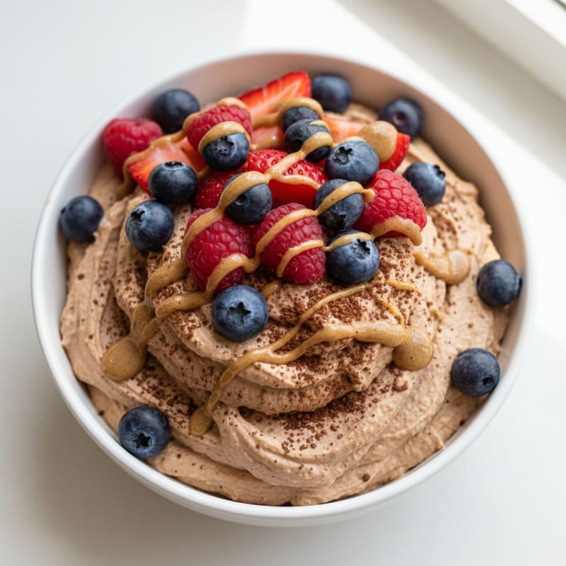 Silky Greek Yogurt Protein Mousse with Berries