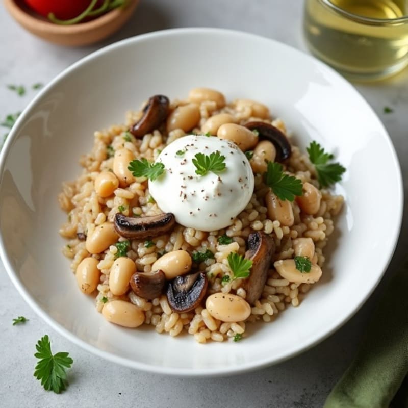Healthy Creamy Mushroom Risotto
