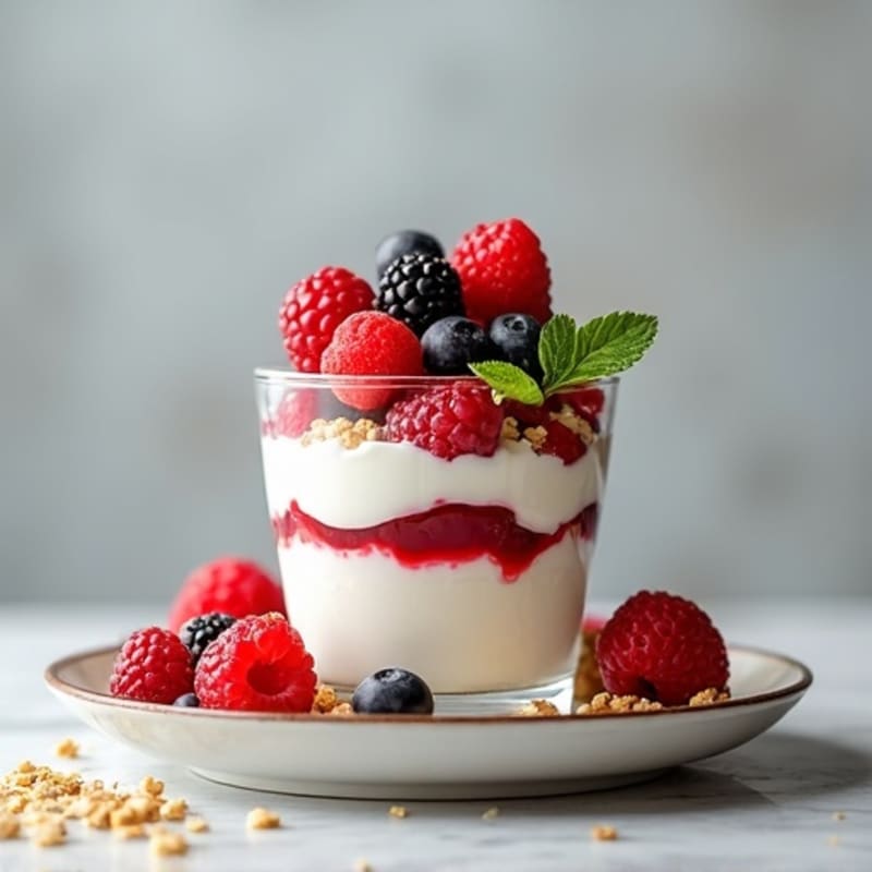 Greek Yogurt Protein Parfait with Mixed Berries
