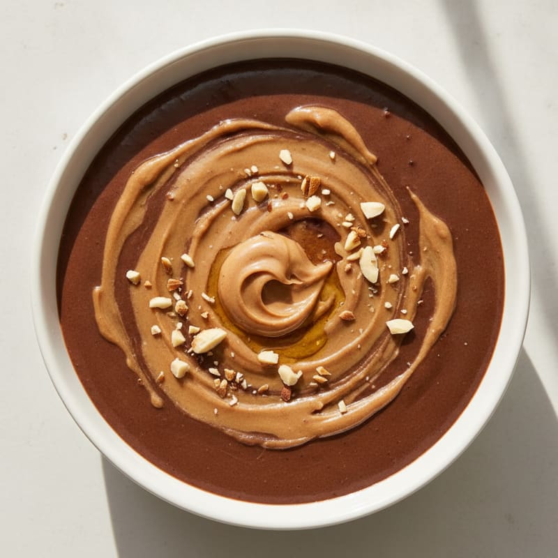 Silky Chocolate Protein Pudding with Almond Butter Swirl