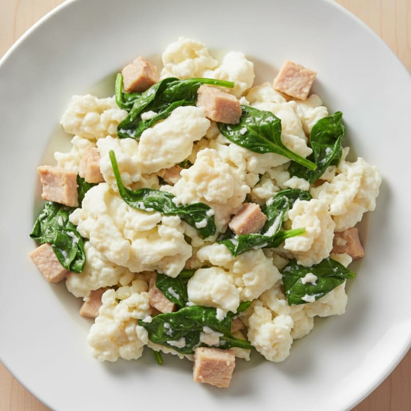 Egg White Scramble with Turkey and Spinach