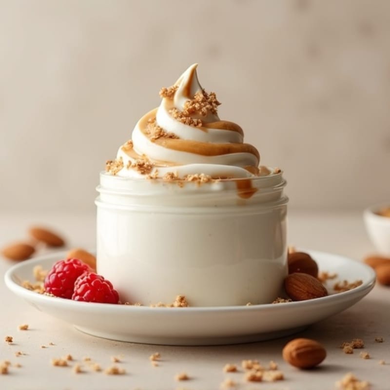 Silky Protein Greek Yogurt with Almond Butter Swirl