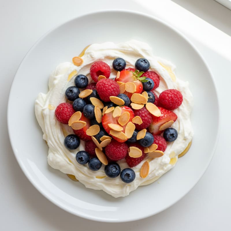Greek Yogurt Protein Mousse with Mixed Berries