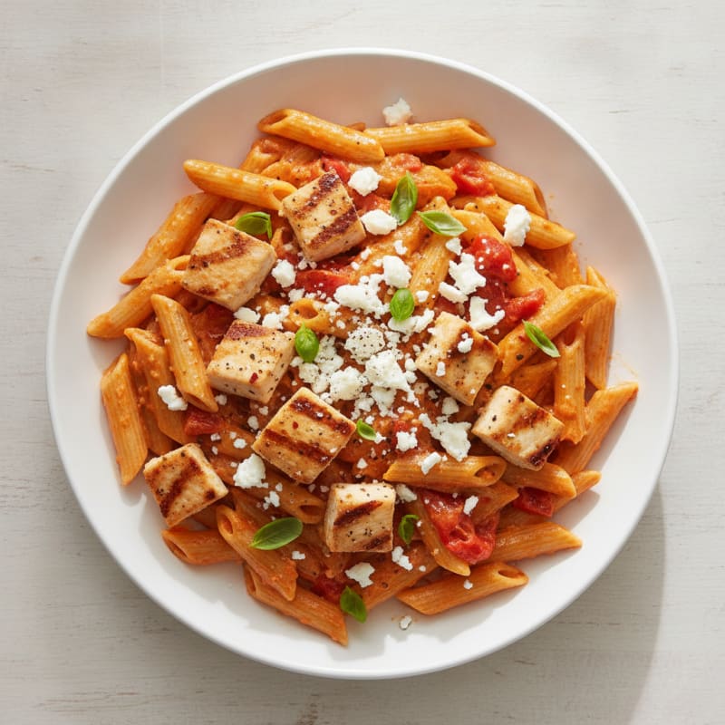 Roasted Red Pepper and Feta Pasta