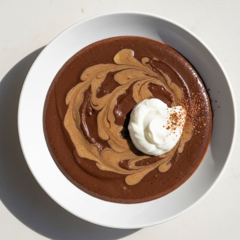 Silky Chocolate Protein Pudding with Almond Butter Swirl