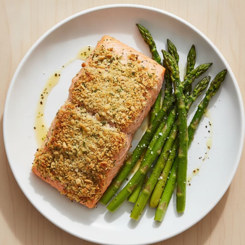 Herb-Crusted Salmon with Roasted Asparagus