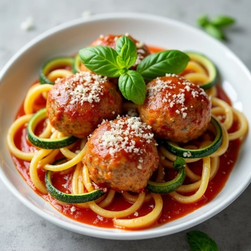 Lean Turkey Meatballs with Zucchini Noodles