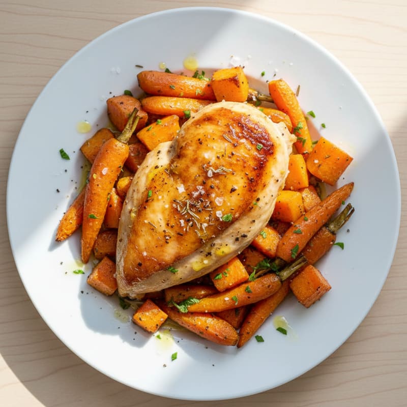 Golden Roasted Chicken and Root Vegetables