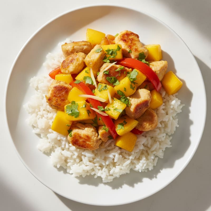 Mango Chicken with Coconut Rice