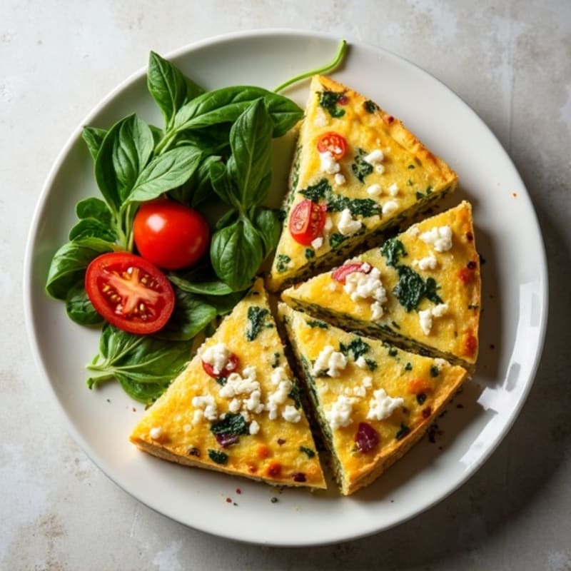 Fluffy Mediterranean Herb Frittata with Spinach and Feta