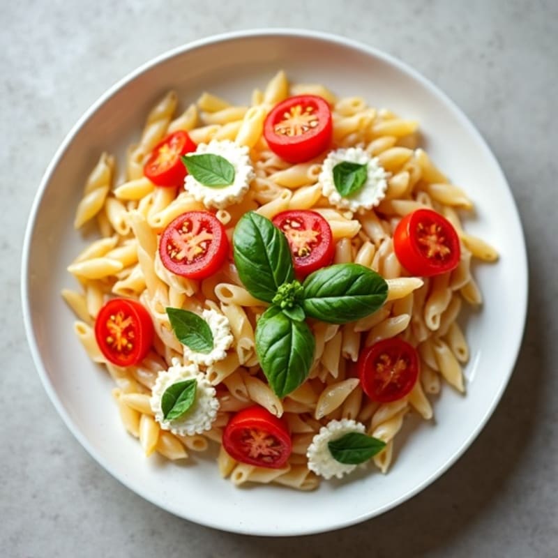 Creamy Cottage Cheese Pasta with Bell Pepper and Tomato