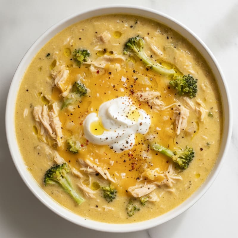 Broccoli Cheddar Protein Soup