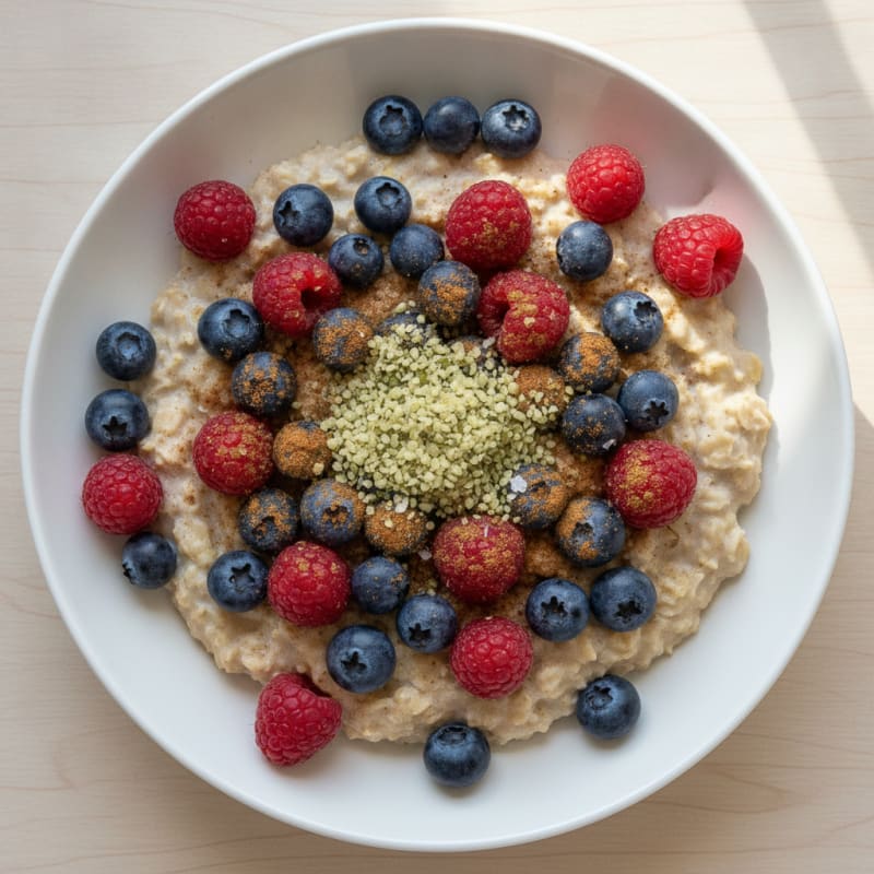 High-Protein Berry Oatmeal Bowl