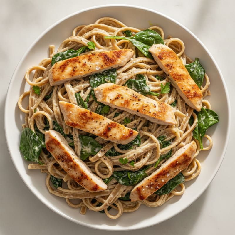 Clean Chicken Alfredo Fettuccine