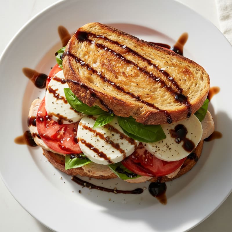 Grilled Caprese Sandwich with Balsamic Glaze