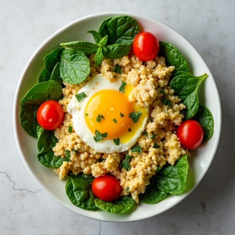 Quick Protein Scramble with Fresh Herbs and Greens