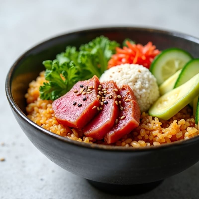 Fresh Seared Ahi Tuna Rice Bowl