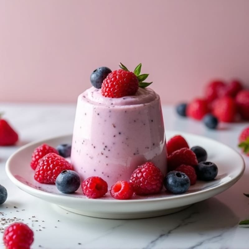 Greek Yogurt Protein Mousse with Mixed Berries