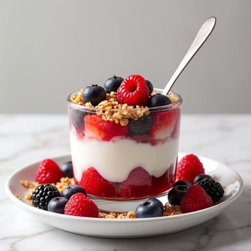 Greek Yogurt Protein Parfait with Mixed Berries