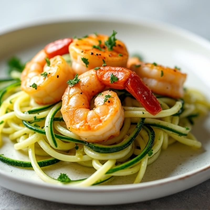 Pan-Seared Lemon Garlic Butter Shrimp with Zucchini Noodles