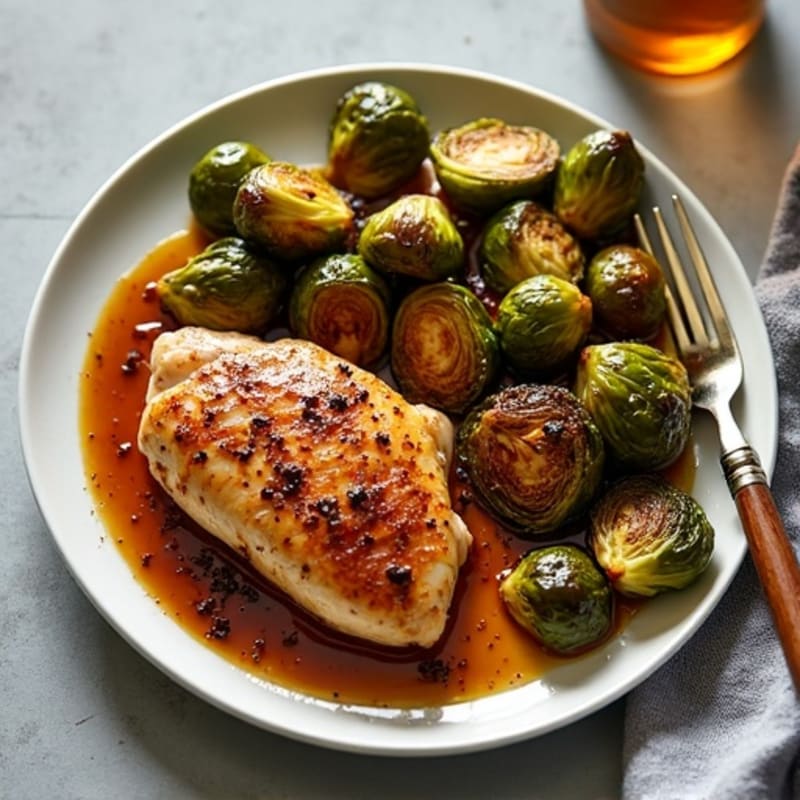 Sheet Pan Balsamic Glazed Chicken and Crispy Brussels Sprouts