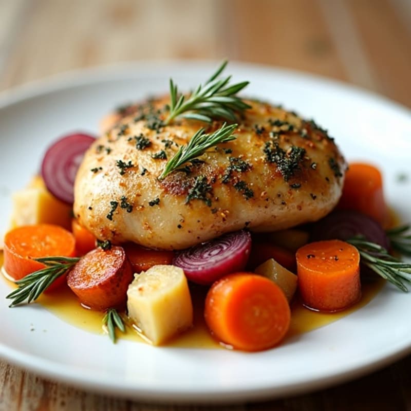 Herb-Crusted Roasted Chicken with Root Vegetables