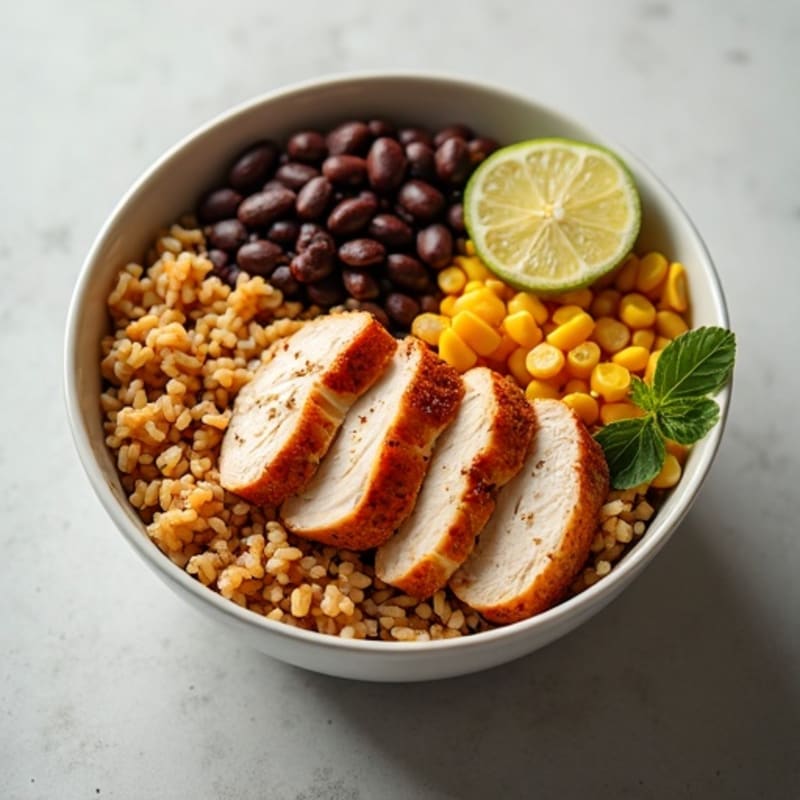 Roasted Chicken Burrito Bowl with Fresh Salsa