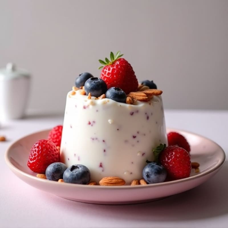 Greek Yogurt Protein Mousse with Mixed Berries
