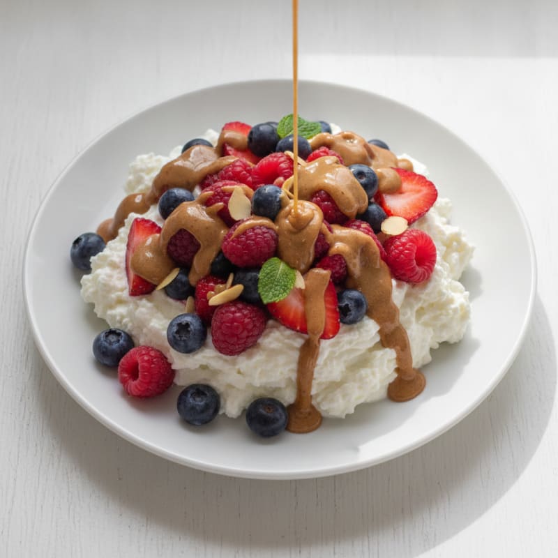 Greek Yogurt Protein Parfait with Mixed Berries and Almond Butter