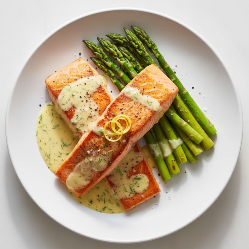 Pan-Seared Salmon with Lemon-Dill Sauce