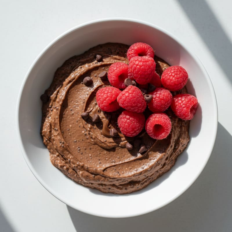 Silky Chocolate Protein Pudding with Chia Seeds