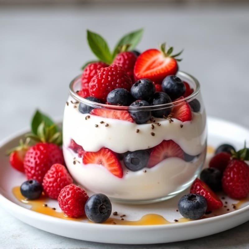 Silky Greek Yogurt Protein Parfait with Berries