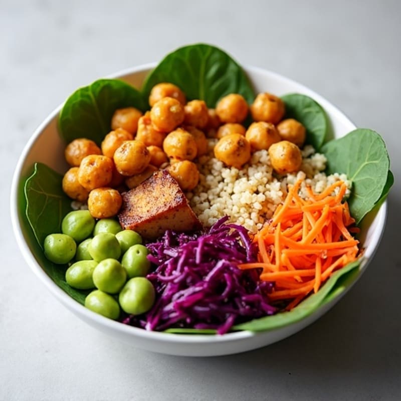 Crispy Roasted Chickpea Buddha Bowl with Tahini Sauce