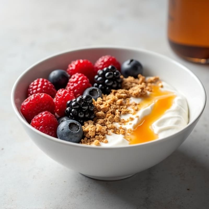 Silky Greek Yogurt Protein Bowl with Mixed Berries