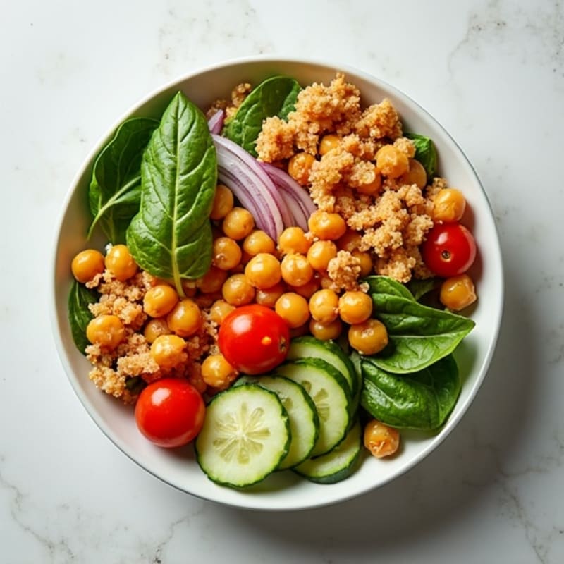Crispy Soy Curl Salad with Fresh Vegetables