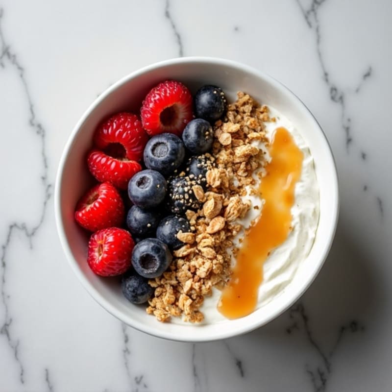 Cottage Cheese Berry Bowl with Almond Butter and Chia Seeds