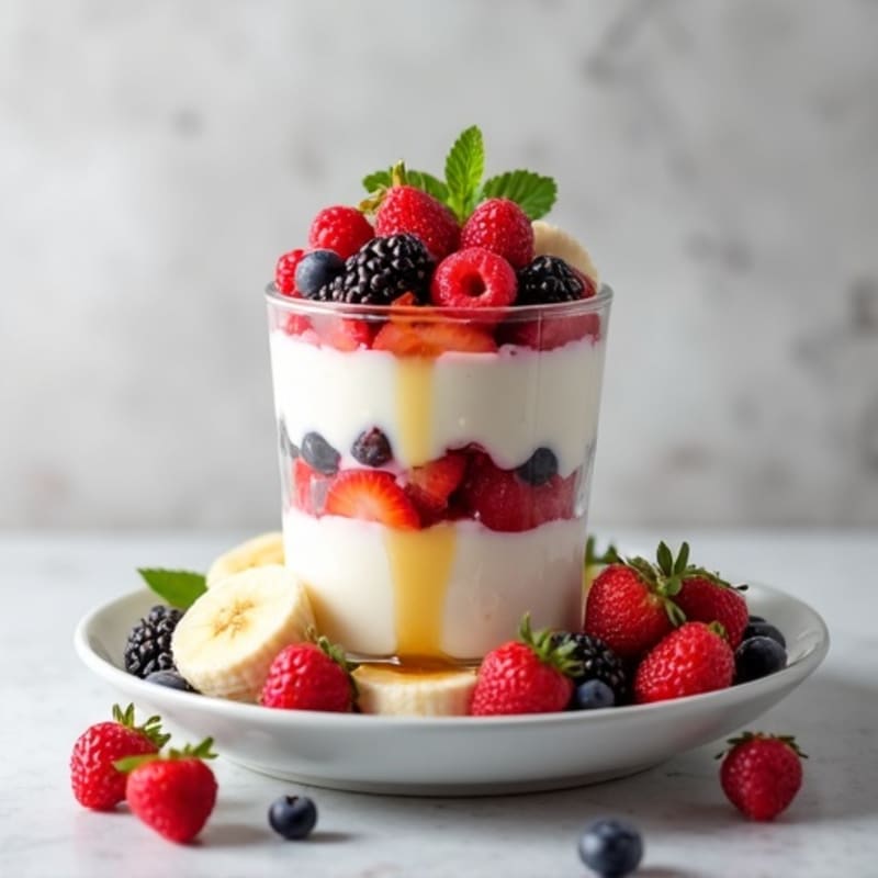 Greek Yogurt Protein Parfait with Mixed Berries