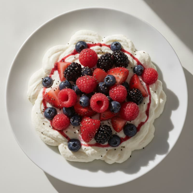 Greek Yogurt Protein Mousse with Mixed Berries