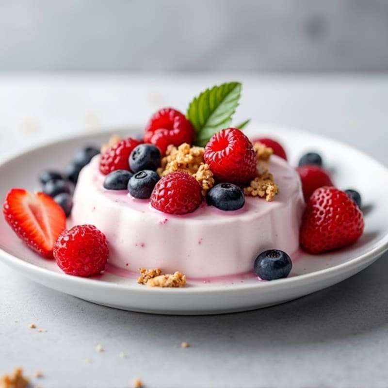 Silky Greek Yogurt Protein Mousse with Mixed Berries