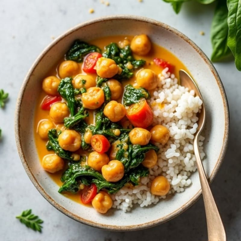 Creamy Coconut Chickpea and Spinach Curry