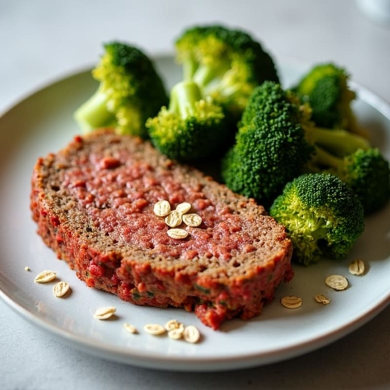 Lean Beef Meatloaf with Garlic Roasted Broccoli