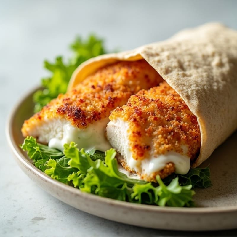 Crispy Greek Yogurt Chicken Caesar Wrap