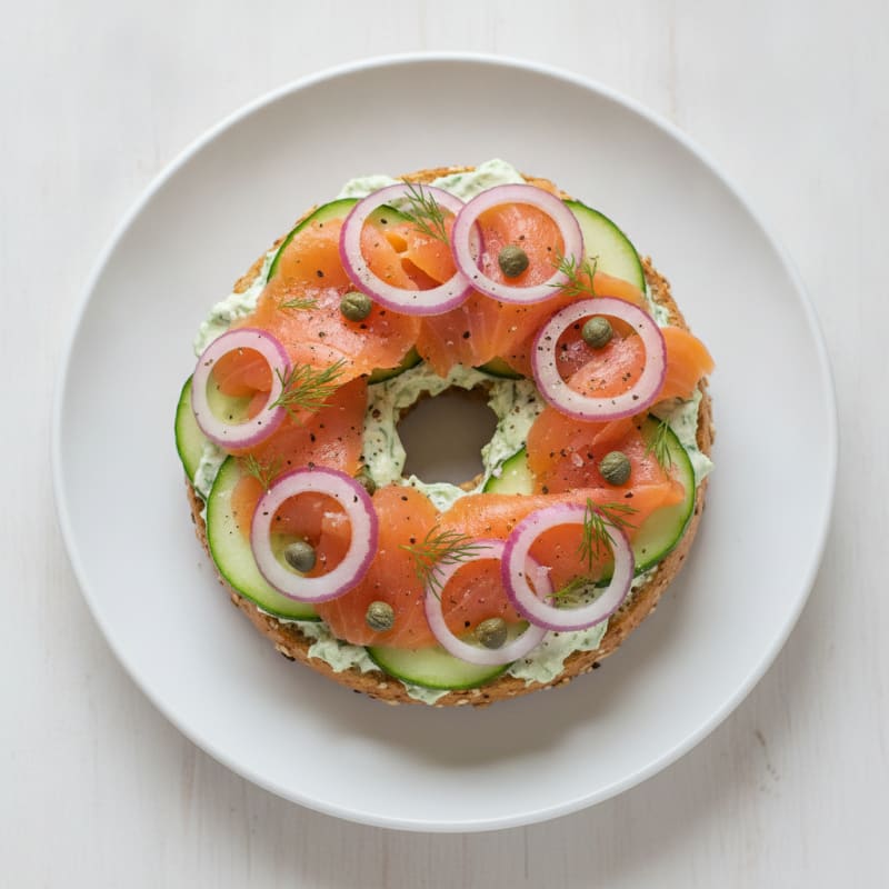 Smoked Salmon Bagel with Dill Cream Cheese